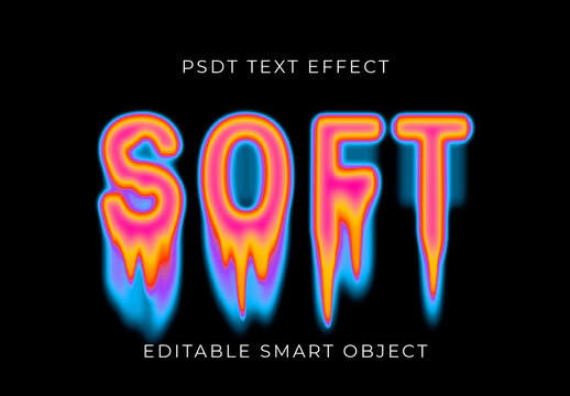 Multicolor Liquid Blur Neon Text Effect Psychedelic Drip Font