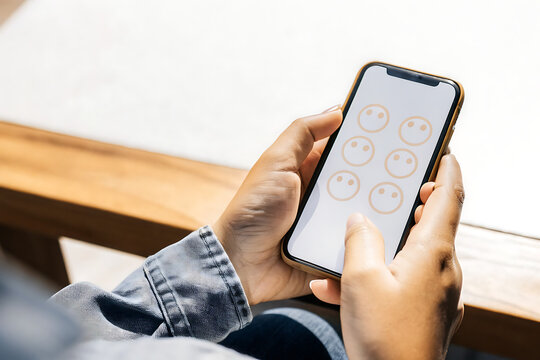Close up of a person s hands holding a modern smartphone with a bright screen displaying a map application for navigation and travel planning