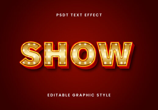 Golde And Red Lightbulb Text Effect Retro Show Bulb Font