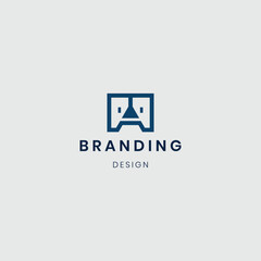 Flat design Letter shape a logo