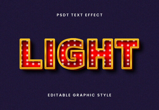 Red Lightbulb Text Effect Marquee Retro Bulb Font