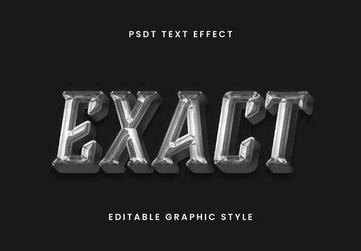 Black And Silver Realistic 3D Silver Text Effect Chrome 3D Font