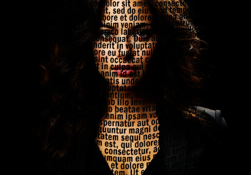 Black And Orange Text Portrait Photo Effect