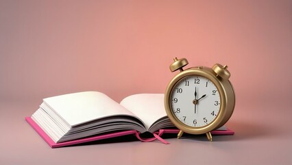 alarm clock and book