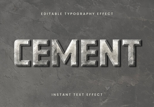 Gray And Black 3D Wall Concrete Text Effect Grunge Stone Font