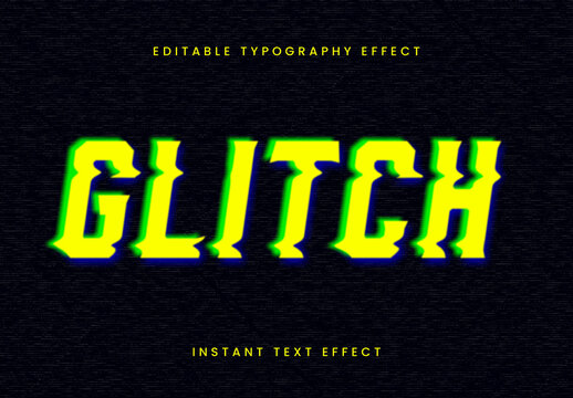 Green And Blue Acid Glitch Text Effect Distorted Horror Font