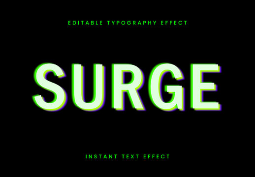 Green Acid Glitch Text Effect Bold Distorted Font