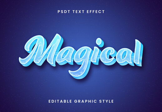 Blue And White Fairy Tale Text Effect Ice Fantasy Frozen Font