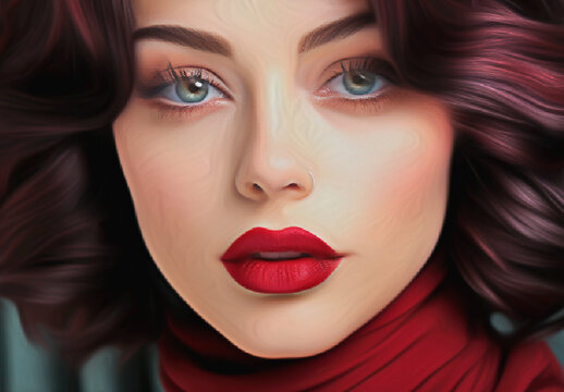 Red And Black Oil Paint Photo Effect