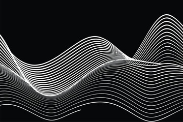 Abstract golden linear background. Flowing particles future technology concept abstract gradient and gold wave curve lines banner.