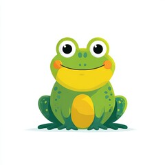 Obraz premium A cute green frog with a smiling expression