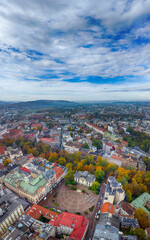 Aerial view of old town of Krakow in Poland, Europe