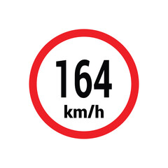 Speed limit sign 164 km h icon vector design illustration