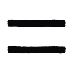 Two black horizontal brush strokes on white background abstract