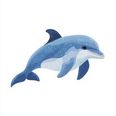A beautiful dolphin with a friendly smile, swimming in the ocean, it's a happy and playful creature