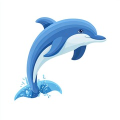 A playful dolphin leaping gracefully through the ocean, displaying joy and energy