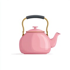A lovely pink kettle with a black handle
