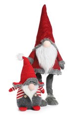 Different funny Christmas gnomes isolated on white