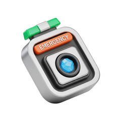 Emergency call button isolated on transparent background, a vital tool for quick assistance
