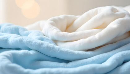 Soft white and blue fabric texture for elegant background design needs