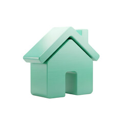 A 3d rendering of a simple house isolated on transparent background, a symbol of home