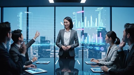 Diverse Business Team in Modern Office Discussing Financial Growth Charts. - Powered by Adobe