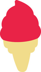 a red scoop ice cream in a cone