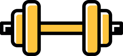 Yellow and black dumbbell vector