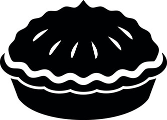 Silhouette Pie with Fluted Crust and Multiple Steam Vents Illustration