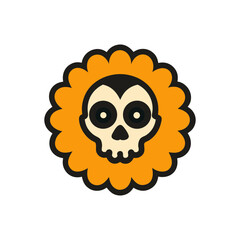 skull with flowers icon 
