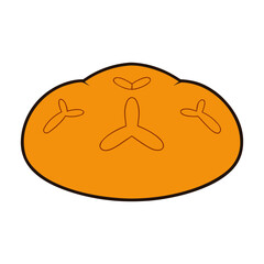 pan DE muerto bread with cross shaped dough top vector 