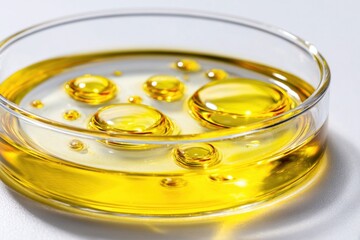 Scientific Research Laboratory Petri Dish - Transparent Oil Droplets Macro Photography Glass Testing Equipment