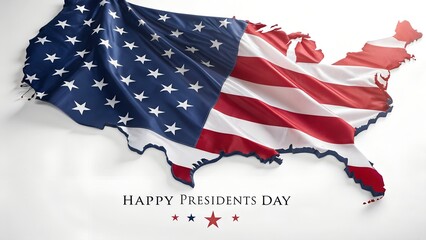 United states map silhouette covered by american flag celebrating independence day holiday