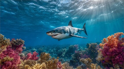 shark swimming in the sea water