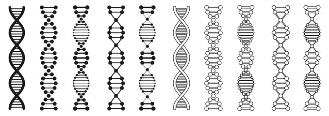 dna icon set vector illustration isolated on white background.
