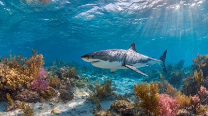 shark swimming in the sea water