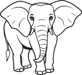 elephant cartoon coloring book illustration