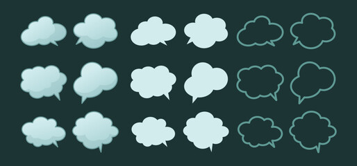 Speech Bubble Vector Bundle in Various Styles for Chat, Communication, and Comic Design