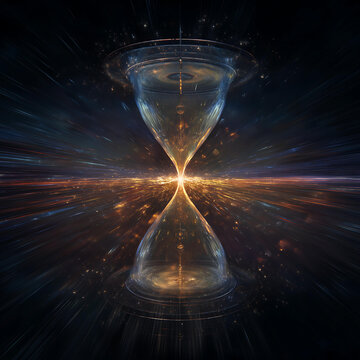 Cosmic Hourglass of Time: An Abstract Galactic Interpretation of Infinity and Transience in Space
