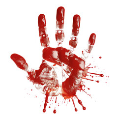 Handprint with blood splatter