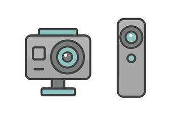 Action camera device with remote control for recording extreme sports and outdoor activities