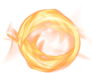 Swirling fiery ring shape isolated on transparent background