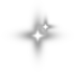 Bright starburst flare effect with multiple points isolated on transparent background