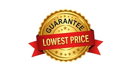 Gold seal guarantee lowest price ribbon emblem for sales and promotions