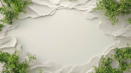 A beautifully designed Christmas card showcases a blank white center surrounded by lush green pine branches, creating a festive and inviting holiday feel