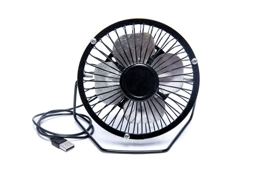 Portable USB Desk Fan on White Background
