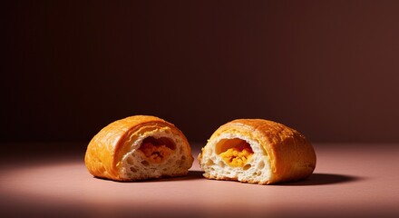 Golden baked sweet pastry, rich with wheat goodness, offering a delightful and comforting taste experience. Perfect for a warm moment ,snack ,sweet ,comfort food