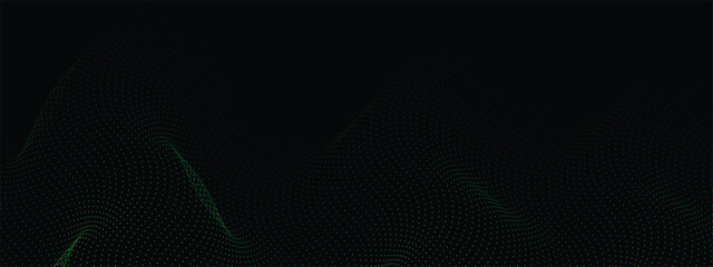 Dynamic green dotted wave on black creates modern tech feel for presentations