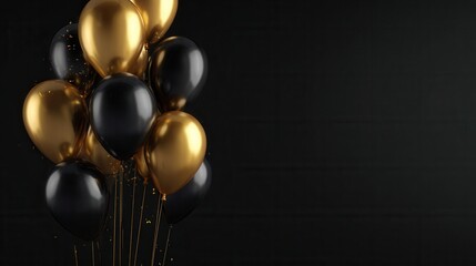 elegant gold black balloons celebration