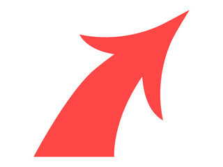 Obraz premium Red Upward Arrow Vector Illustration on White Background